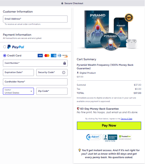 The Pyramid Wealth Frequency Checkout Page